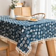 thumbnail image 6 of SLYNSHome Cotton Linen Tablecloth, 100x150 cm Printed Tassel Rectangular Table Cover, Washable Decorative Cloth for Dining Table Coffee Table Kitchen Home Decor, 6 of 7