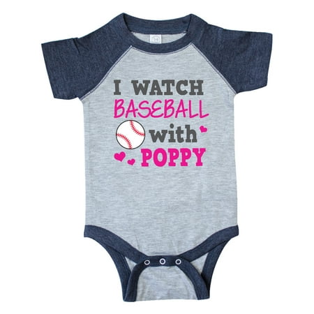 

Inktastic I Watch Baseball with My Poppy Gift Baby Boy or Baby Girl Bodysuit