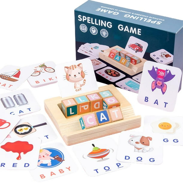Juego De Letras A Juego De Madera, Rompecabezas Educativo Para Niños, Juguetes De Aprendizaje De Ortografía De Palabras, Juego Interactivo Del Alfabeto, Regalos Para Niños Y Niñas Sweethay FN007618-01