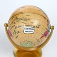 thumbnail image 4 of Globo terráqueo con marco dorado, material didáctico, geografía universal retro azul y blanca, 4 of 6