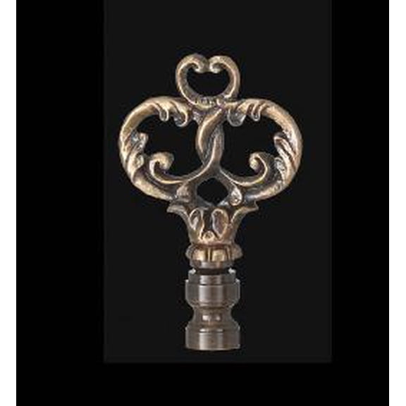 B&P Lamp® Victorian Cast Brass Finial, 3 Inch Ht., 1/4-27 Tap