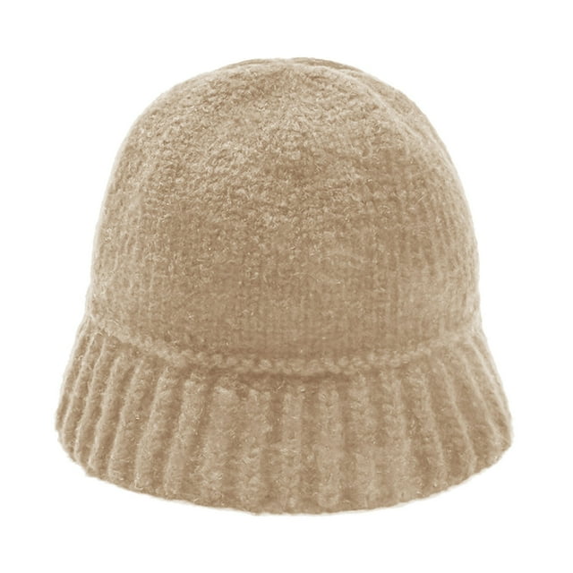 Autumn/Winter Solid Color Warm Ear Big Head Waist Water Bucket Knitted Woolen Hat