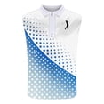 thumbnail image 4 of Nmnitkp Men's Zip Collar Sleeveless Golf Shirt, Gradient Polka Dot Breathable Athletic Tank Top for Golf, Fitness & Summer Casual Wear Blue,S, 4 of 5