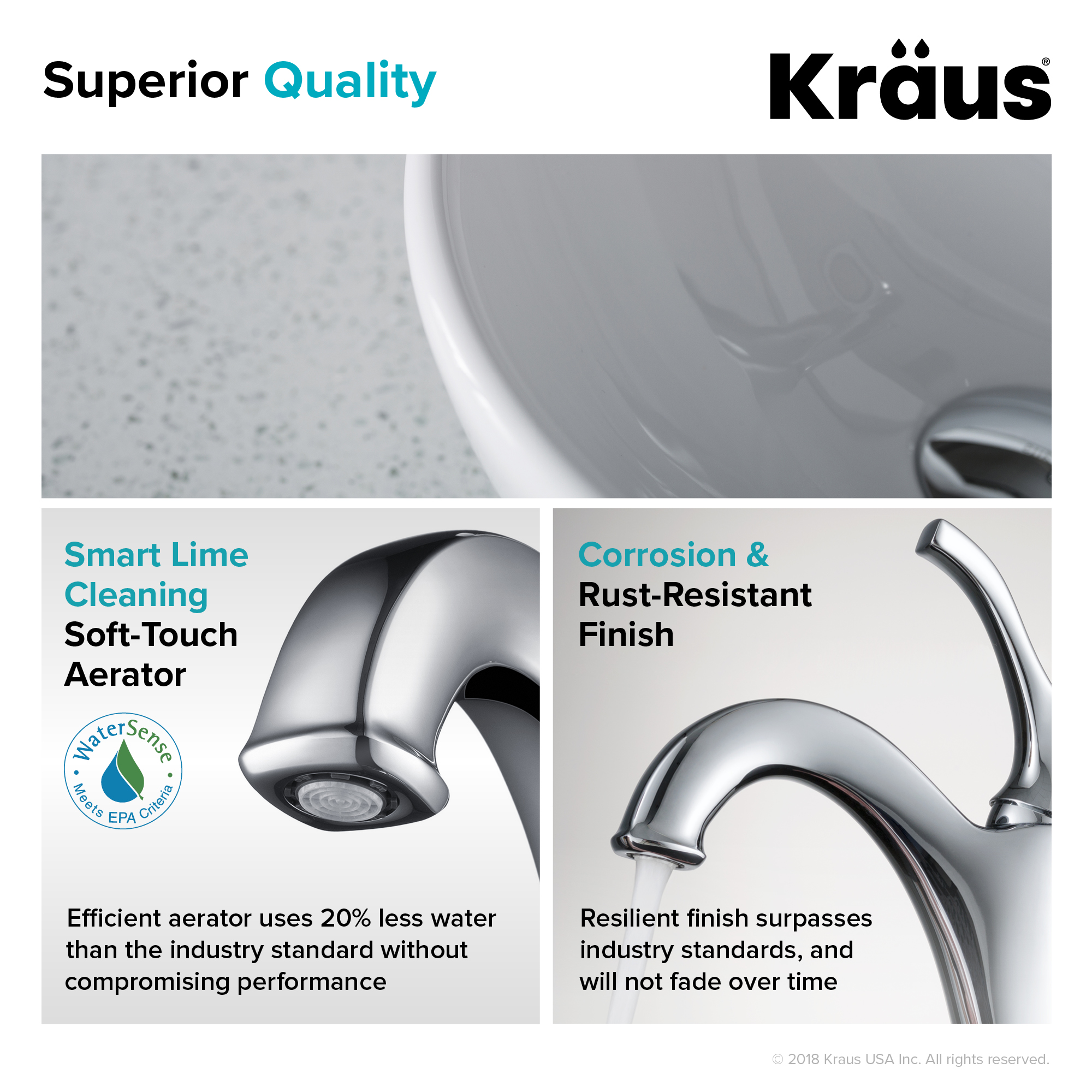 KRAUS Elavo 14-inch Round White Porcelain Ceramic Bathroom Vessel Sink and Arlo Faucet Combo Set with Pop-Up Drain, Chrome Finish