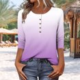 thumbnail image 2 of Bovxnpu 3/4 Length Sleeve Womens Tops, Casual Tunic Tops for Women Loose Dressy, Women's Printed Button 3/4 Sleeve T-shirt Comfortable And Casual Loose Top XL, 2 of 6