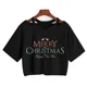 thumbnail image 1 of Camiseta de árbol de leopardo de Reno para mujer, ropa de Navidad, Tops cortos de Feliz Navidad, camiseta gótica Harajuku, camiseta de Mange de Año Nuevo, 1 of 5