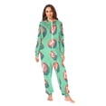 thumbnail image 2 of FORMRS Onesies Pajama for Adults Unisex Hoodie Winter Jumpsuit One Piece Sleepwear, Sizes S-2XL, Brown American Footballs, 2 of 7