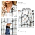 thumbnail image 3 of Tops casuales para mujer blusa a cuadros con botones versátiles solapa para mujer para el trabajo para citas ANGGREK Otros, 3 of 6
