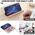 thumbnail image 4 of Compatible With Samsung Galaxy S23 Wallet Case,PU Leather Flip Folding Kickstand,With [RFID Blocking] Card Holder,Magnetic Closure,Shockproof Anti-fall Rugged Phone Case,Gold, 4 of 9
