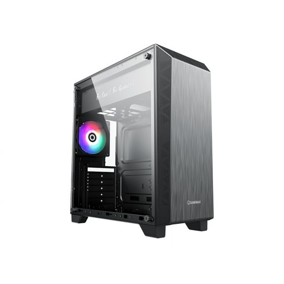GameMax Nova N5 ATX Mid Tower Computer Case with Rainbow LED Fan, Black