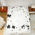 thumbnail image 5 of jejeloiu Kawaii Bow Bed Sheets,Girls Bow Knot King Sheets,White Black Dot Sheet Set For Children,Breathable Bedroom Decorative,4pcs, 5 of 7