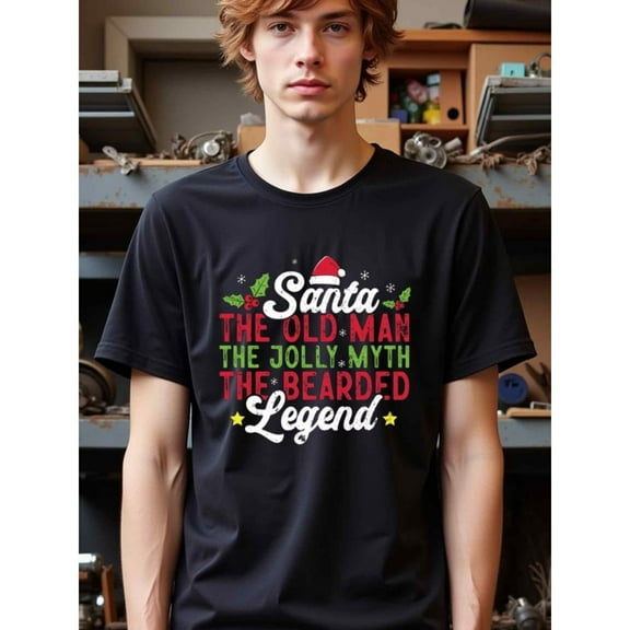 natee Santa: the Old Man, the Jolly Myth, the Bearded Legend Christmas T-shirt, Men's T - shirt, Men's T - shirt