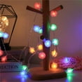 thumbnail image 6 of 100Fens 20 Lights Decoration Snow Pompom Winter Decoration LED Hair Lantern String Lights, 6 of 6