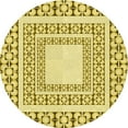 thumbnail image 1 of Ahgly Company Machine Washable Indoor Round Transitional Dark Golden Rod Brown Area Rugs, 3' Round, 1 of 7