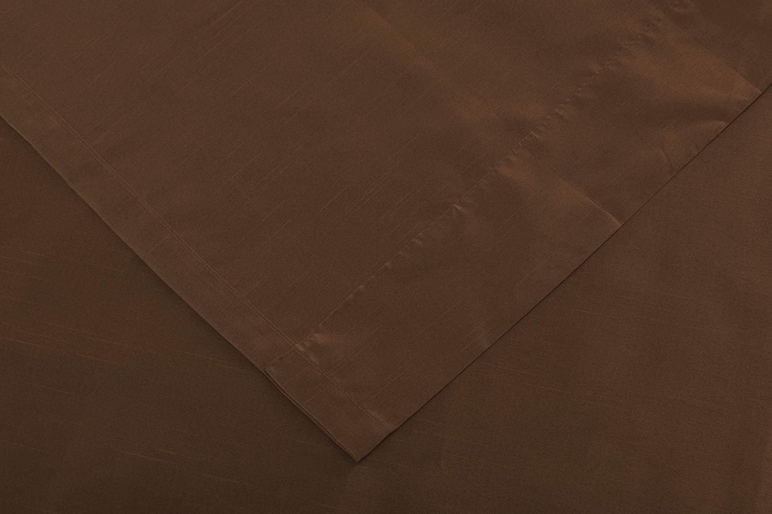 2 Pack: Regal Home Collections Ultra Luxurious Semi Sheer Shimmer Grommet Top Curtain Panels - Chocolate Brown