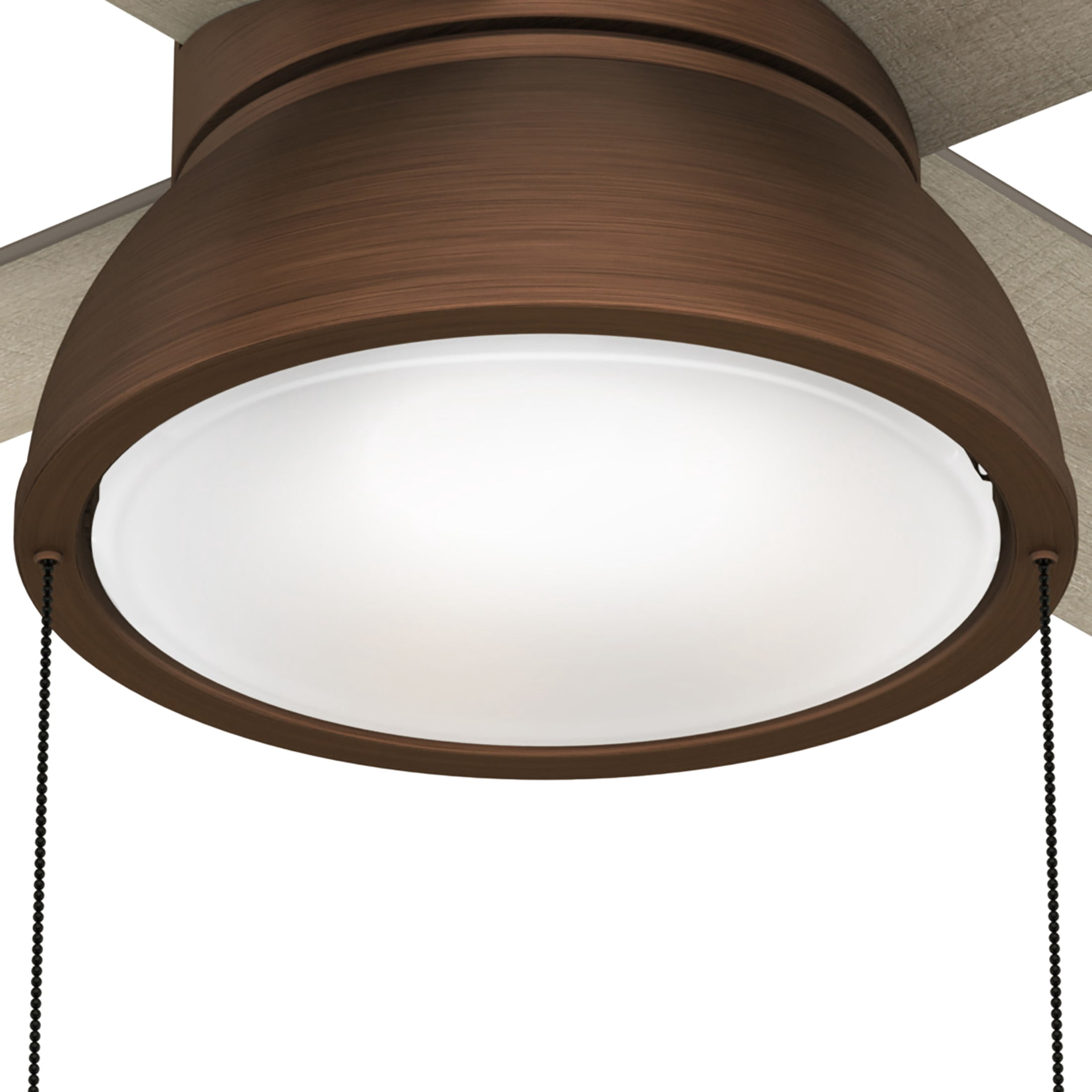 Hunter - Loki Indoor Ceiling Fan With Light, 52-inch, Weathered Copper, Casual-style, 3-speed WhisperWind Motor, 51036, for Living Rooms, Bedrooms