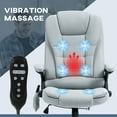 thumbnail image 4 of Office Chairs HOMCOM 6 Point Vibrating Massage Office Chair with Heat, Linen High Back Executive Office Chair with Reclining Backrest, Padded Armrests and Remote, Light Gray,Ergonomic Office Chairs, 4 of 8