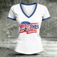 thumbnail image 5 of Women's Football Graphic T-Shirt, Women's V-Neck Short Sleeve Letter Print T-Shirt, Fashion Casual Top for Daily Wear for Soccer Tournament 2026 White Size: 2XL, 5 of 5