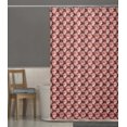 thumbnail image 5 of S4Sassy Red Stripe & Ranunculus Floral Decorative Waterproof Printed Shower Curtain Roller Hooks Drapes-60 x 70 Inch, 5 of 6