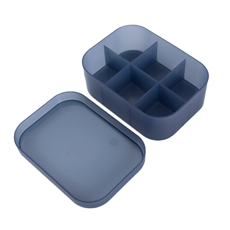 Plastic Frosted Compartment Storage Box with Lid Office Container