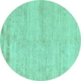 thumbnail image 1 of Ahgly Company Indoor Round Solid Turquoise Blue Modern Area Rugs, 8' Round, 1 of 4