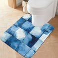 thumbnail image 2 of Yayeee Bath Rug for Bathroom Floor Non Slip Rectangle Fluffy Soft Absorbent Mat, 16"x24", Blue Pattern, 2 of 7