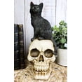 thumbnail image 7 of Witching Hour Black Feline Mystical Cat Sitting On Skull Wicca Macabre Figurine, 7 of 7
