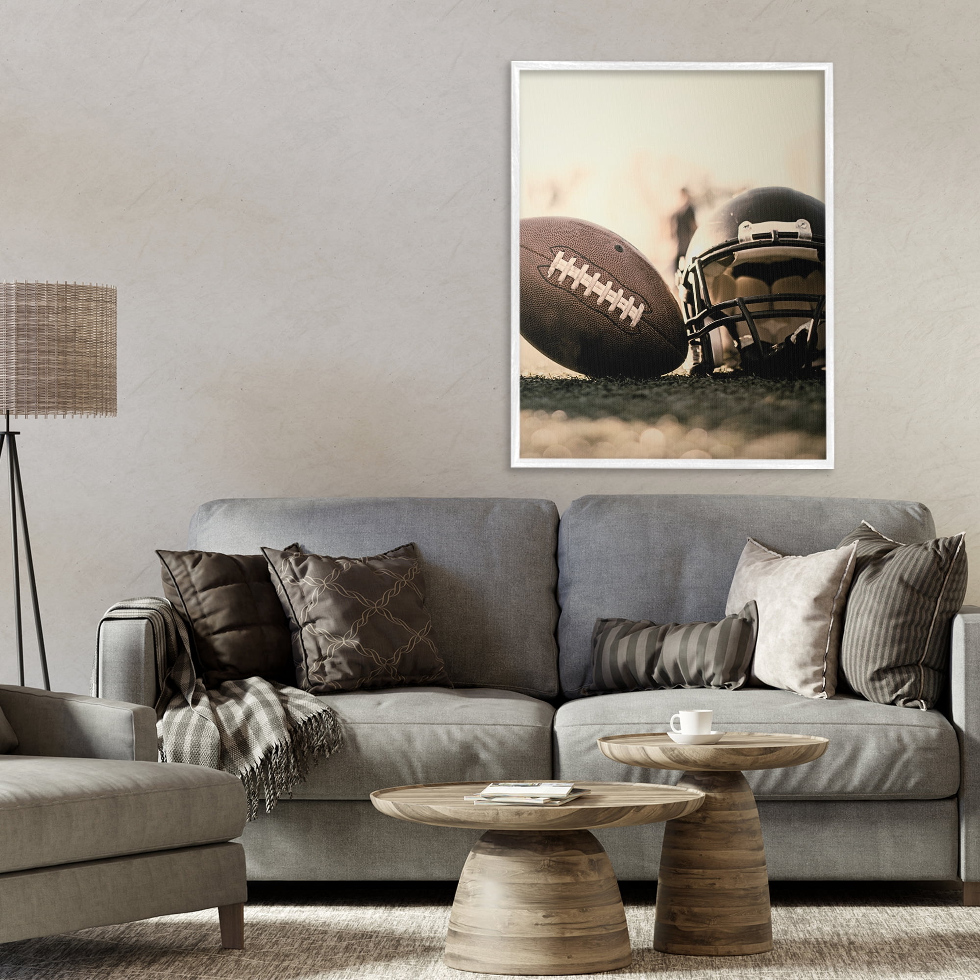 Stupell Industries Football Stand Alone White Framed Giclee Art, design by Jesse Keith