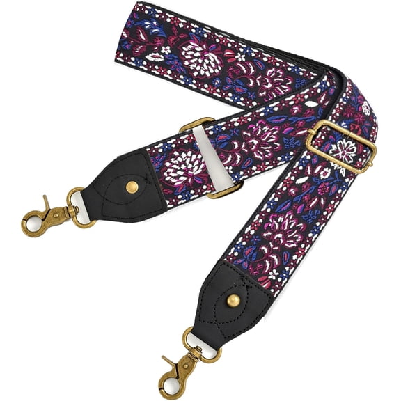 CoCoMangos Purse Straps Replacement Crossbody Handbag Adjustable Jacquard Embroidery Wide Guitar Strap