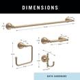 thumbnail image 4 of 4-Piece Bathroom Set Champagne Bronze 18" Towel Rack, Toilet Paper Holder, Hand Towel Holder, Hook| Bathroom Accessory Set Towel Holder 4-Piece Hardware, 4 of 6