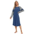 thumbnail image 6 of Womens Long Sleeve Loose Nightgown Sleepwear Full Length Sleepshirt Nightshirt Loungewear, 6 of 8
