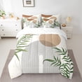 thumbnail image 2 of Homewish Geometric Stripes Circle 7-Piece Twin Bedding Sets for Female Men Teens,Vintage Aesthetic Bedding Comforter Set,Botanical Plants Leaves Breathable Sheet Sets,Breathable Home Decor, 2 of 8