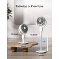thumbnail image 4 of PELONIS AeroFan 2 en 1, ventilador de mesa y ventilador de pedestal, 22 pies/s, OmniFlow (oscilación automática de 135°+90°), ventilador de piso silencioso de 23 dB con 3 velocidades, control remoto, 4 of 5
