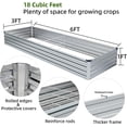 thumbnail image 2 of 2 Pack 6x3x1FT Galvanized Raised Garden Beds Kit Outdoor Metal Gardening Planter Box for Vegetable Elevated Flower Herbs,Silver, 2 of 5