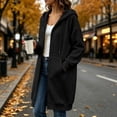 thumbnail image 7 of Fewfanhot Womens Fall Tops Zip Up Oversized Fleece Long Tunic Casual Long Sleeve Jacket, 7 of 7