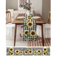 thumbnail image 6 of Table Runner 70 Inch Long - Farm Sunflowers ButterflyDecorative Table Scarf,Floral on Black White PlaidDining Table Runners for Wedding Party Kitchen Dining Tables, 6 of 7