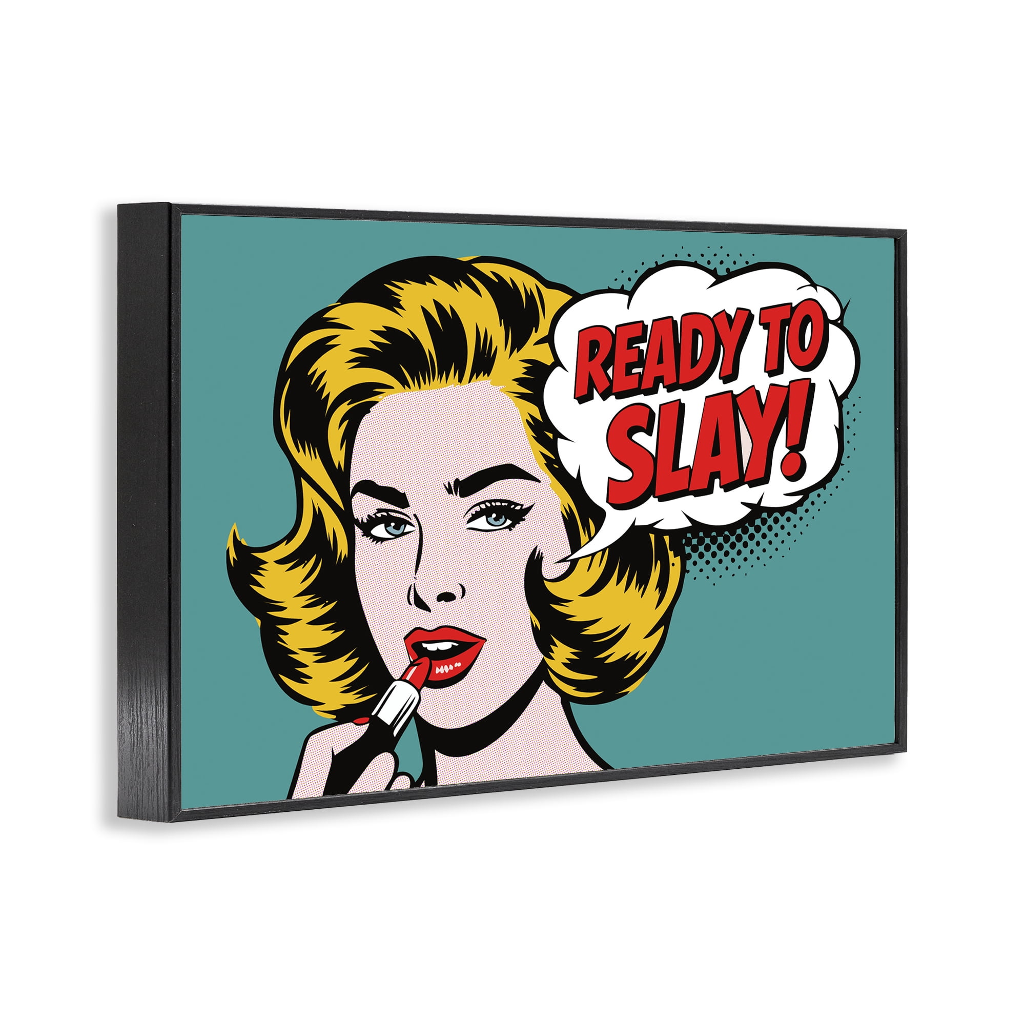 Stupell Industries Ready To Slay Pop Lipstick Black Framed Giclee Art, design by Andreas Magnusson