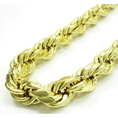 Vintage 10k Gold Charm 10K Yellow Gold Men Women's 6MM Diamond Cut Rope Chain Pendent Necklace, 20