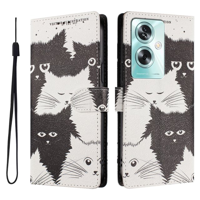 FOXDOCK Funda Tipo Cartera para OPPO A79 5G con Soporte y Correa – Diseño de Patrones Lindos