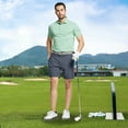 thumbnail image 6 of Golf Shorts Men Dry Fit Stretch Casual Flat Front Flex Hybrid Heather Slant Pocket 7 inch Golf Shorts for Men, 6 of 7