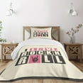 thumbnail image 3 of Ambesonne Rock Music Quilted Bedspread Set 2 Pcs, Retro Slogan Grunge, Twin Size, Charcoal Grey Beige Pink, 3 of 6