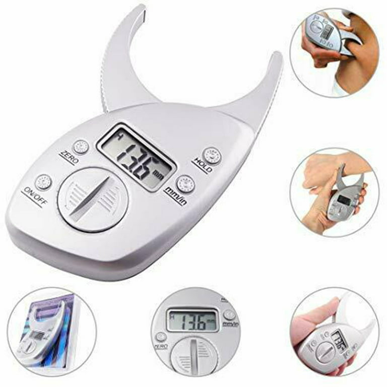 CintBllTer Body Fat Caliper and Body Measuring Tape, Skinfold Calipers and Body  Fat Tape Measure Tool for Accurately Measuring BMI Skin Fold Fitness and  Weight-Loss (White) 1 Pcs 