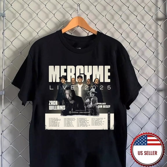 Reprint Rare MercyMe Live 2025 Tour Date T-Shirt for fan, full size S to 5X