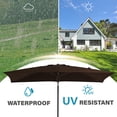 thumbnail image 3 of FUNDAZE 6.5' x 10' Rectangular Patio Umbrella w/ Crank, 8 Sturdy Ribs, Outdoor Shade for Chair Table Deck Garden Patio Poolside Balcony Backyard, Brown, 3 of 9