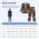 thumbnail image 4 of Fotbe Skulls and Flowers Pijama de Hombre con Estampado de Manga Larga, Conjunto de 2 Piezas, Ropa de Dormir Suave y Cómoda con Bolsillos-Small, 4 of 7