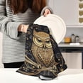 thumbnail image 6 of SKYSONIC Abstract Funny Owl Kitchen Towels, 18 x 28 Inch Super Soft and Absorbent Dish Cloths for Washing Dishes, 1 PCS Reusable Multi-Purpose Microfiber Hand Towels for Kitchen, 6 of 7