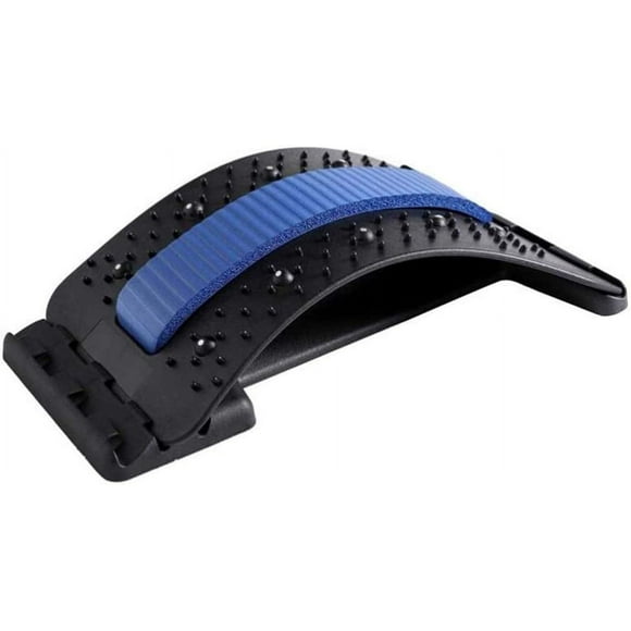 Back Stretcher Lumbar Support Device - Relief Back Pain, Spine Massage, Herniated Disc, Sciatica, Scoliosis - Chiropractic Massager Back Massage Blue