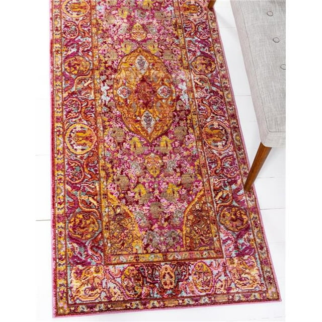 Unique Loom 3134271 2 ft. 7 in. x 9 ft. 10 in. Fortissimo Austin Runner Rug, Red