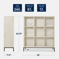 thumbnail image 3 of Best Choice Products Elevated 9-Cube Storage Organizer, 11in Shelf, Bookcase, Display Shelf, w/ Metal Legs  Whitewash, 3 of 9