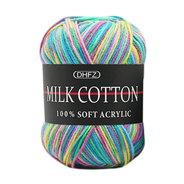 Cotton Yarn for Crocheting and Knitting Soft Rainbow Multi Colored Yarn for Crocheting and Knitting Craft Project